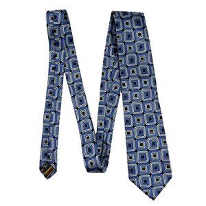 BCBG Attitude 100% Silk Necktie Geometric Print 59" Creative Corporate Euro Chic